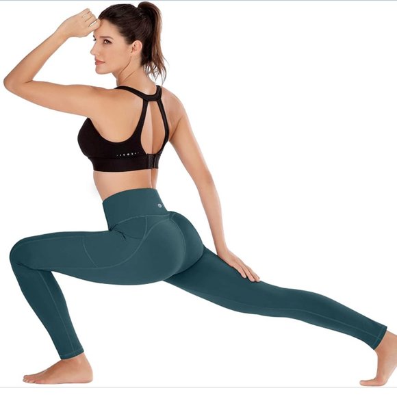 Ewedoos Women'S Yoga Pants with Thigh Pockets Small Dark Green Fleece Feel - Picture 1 of 16